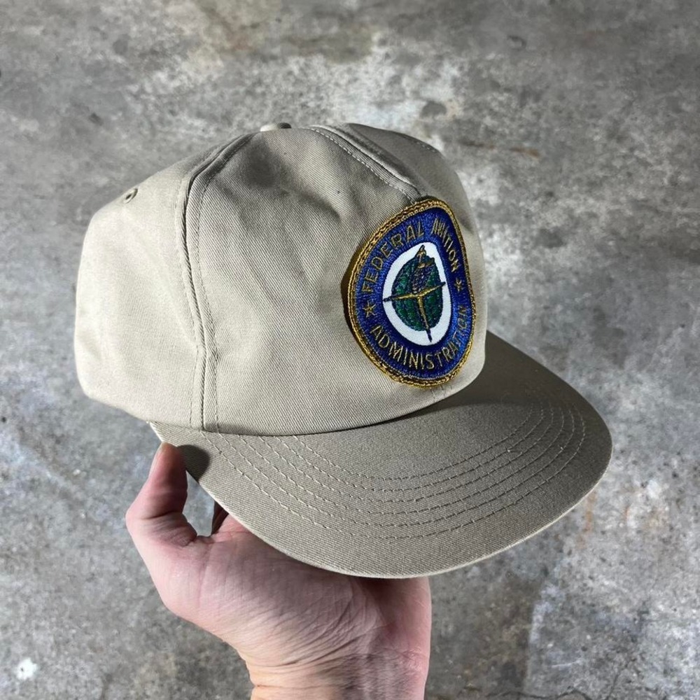 American Vintage Tan Cap with Embroidered Patch - Picture 2 of 5